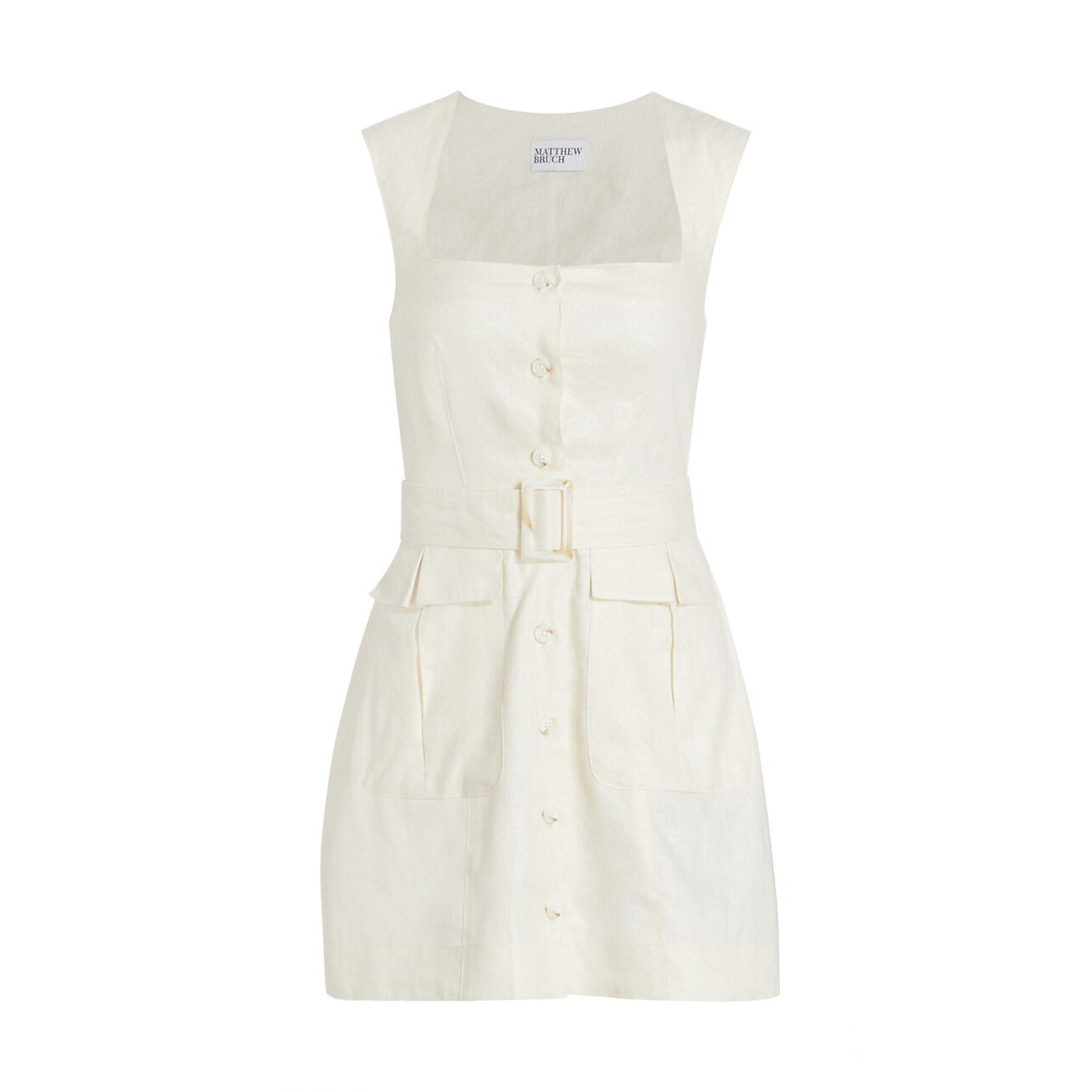Matthew Bruch 'Apron' Cream Cargo Mini Dress Size XS