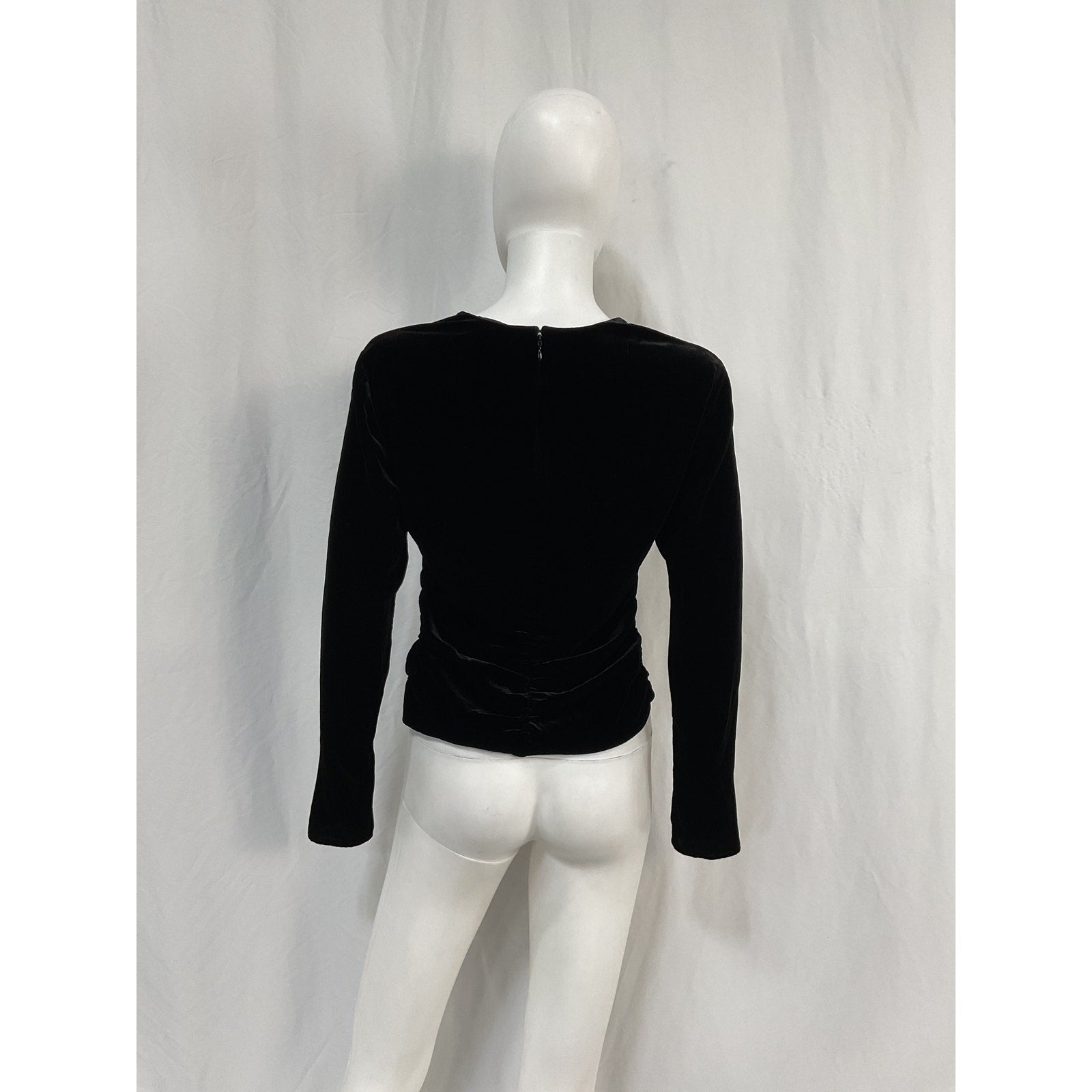 Veronica Beard 'Pelona' Black Rayon Stretch-Velvet Top Size 6