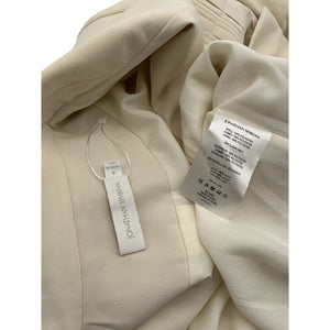 Jonathan Simkhai 'Lizzie Sartorial' Beige Polyester Pleated Crepe Blazer Size 4