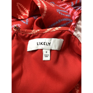 Likely Charlotte Red Mini Dress Size 2
