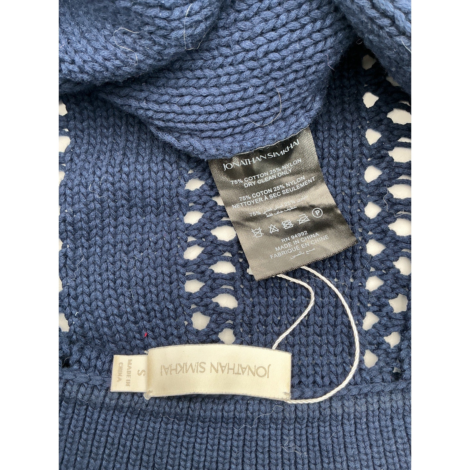 Jonathan Simkhai 'Berenice' Blue Cotton Polo Size S
