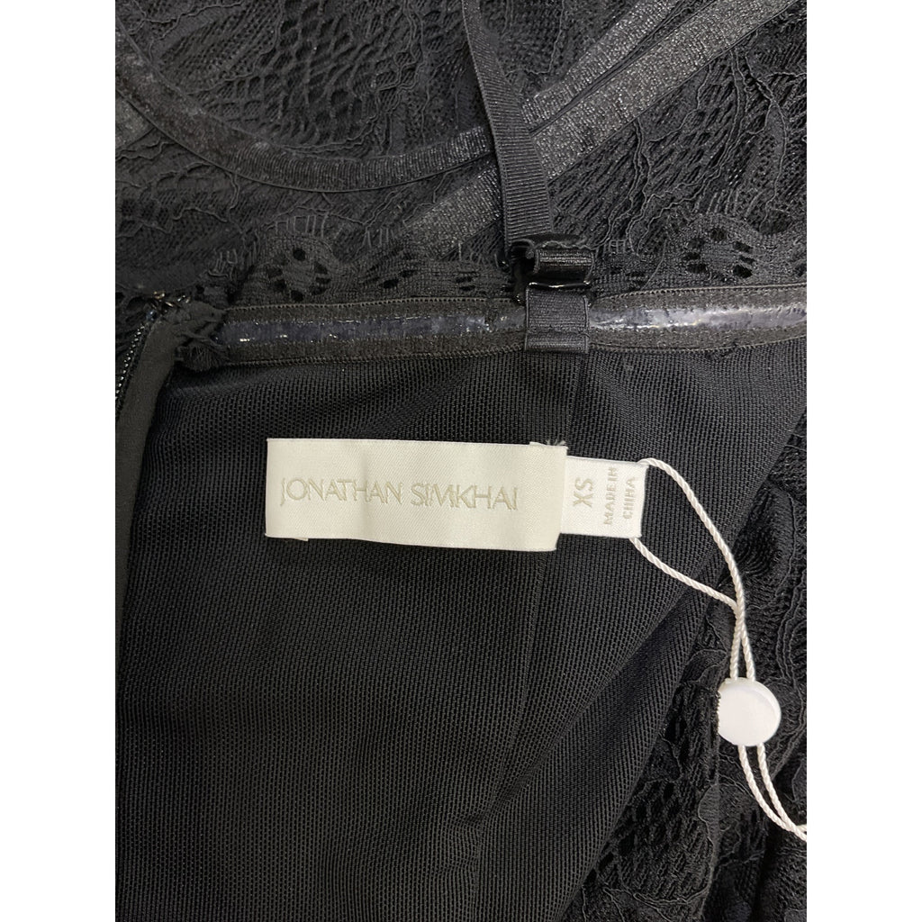 Simkhai x Revolve Black Polyamide Lace Bustier Midi Dress Size XS