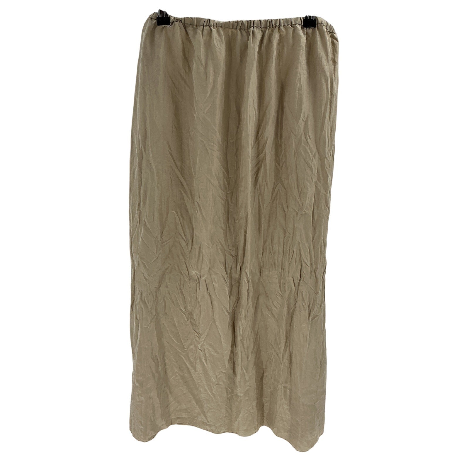 Toteme 'Crinkled' Beige Silk Midi Skirt Size 32