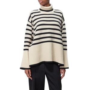 Toteme Chunky Multicolor Signature Stripe Size XXS Wool Blend Sweater
