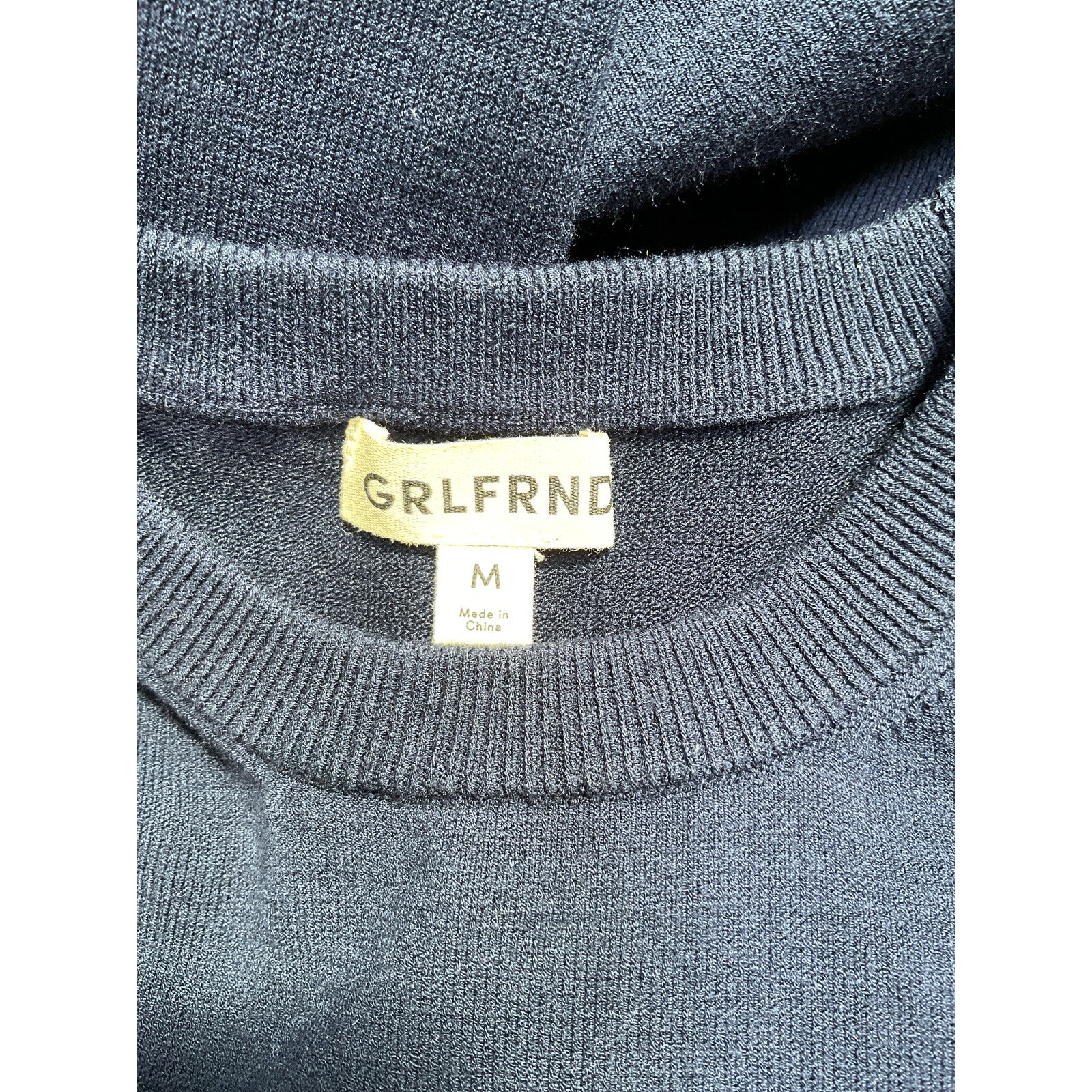 Grlfrnd 'Florrie' Navy Viscose Knit Maxi Dress Size M