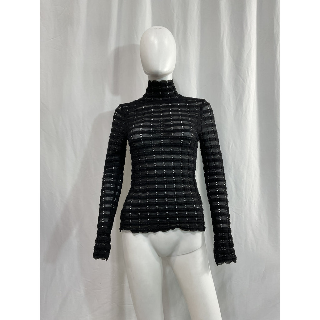 Ulla Johnson 'Adora' Black Long Sleeve Turtleneck Top Size S