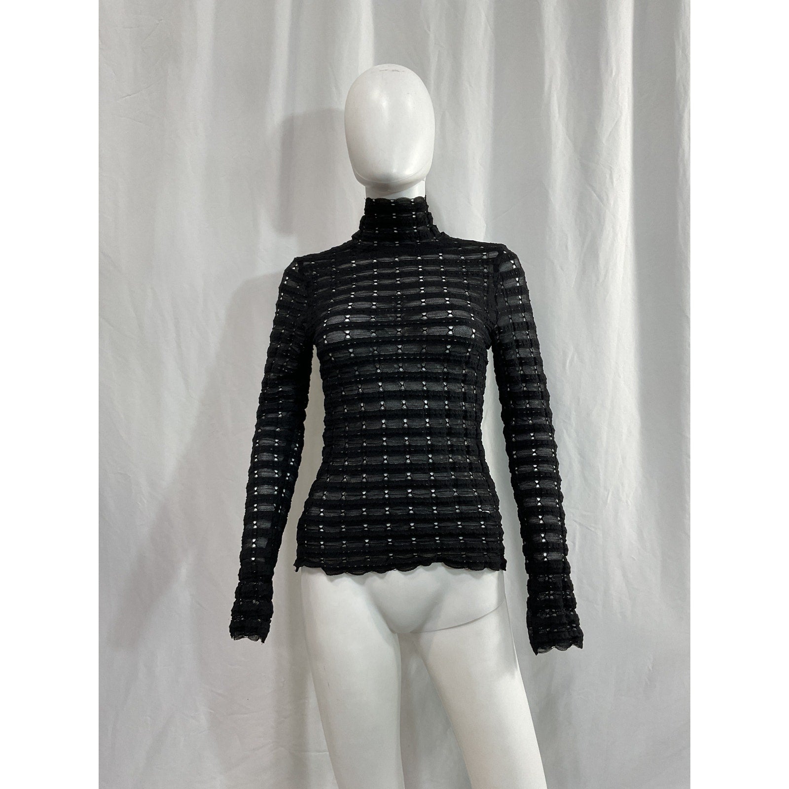 Ulla Johnson 'Adora' Black Long Sleeve Turtleneck Top Size S