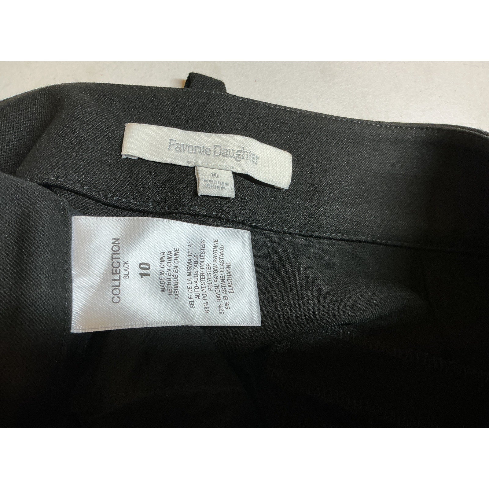 Favorite Daughter 'The Favorite' Black Polyester Pant Size 10
