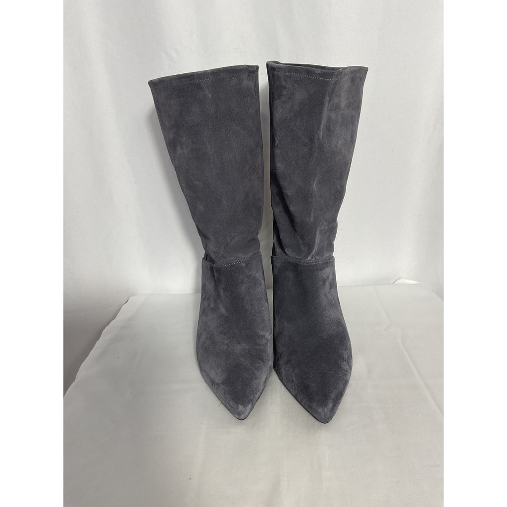 Allsaints 'Orlana' Grey Suede Leather Boots Size 10
