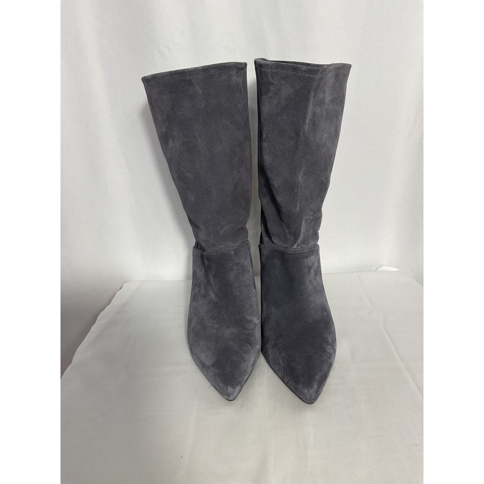 Allsaints 'Orlana' Grey Suede Leather Boots Size 10