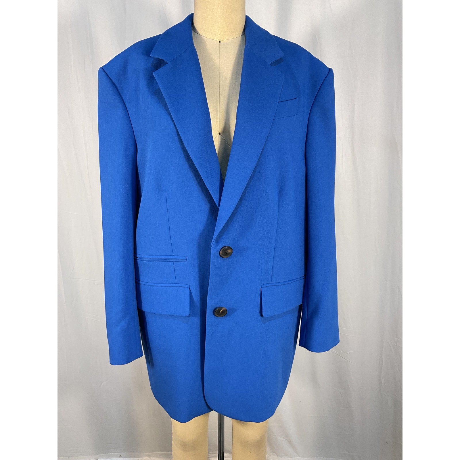 Shona Joy 'Irena' Blue Crepe Oversized Blazer In Cobalt Size 6 - NWT