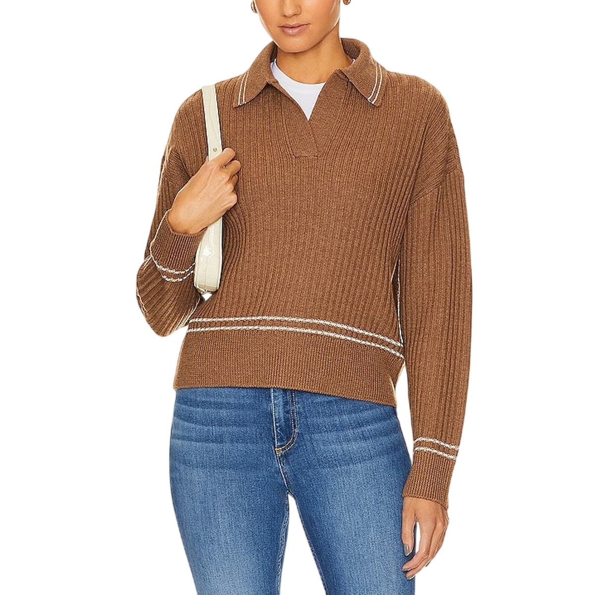 Rag & Bone Ribbed Camel Monti Polo Sweater Size S