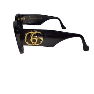 Gucci Oversized Black GG Logo Square Sunglasses