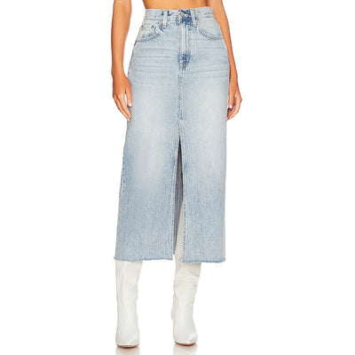 Pistola 'Alice' Blue Cotton High Rise Midi Skirt Size 28