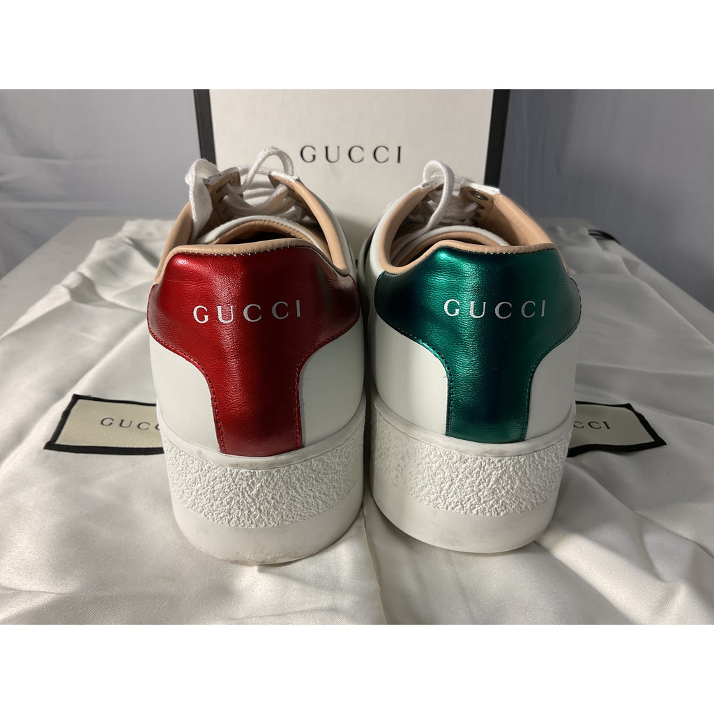 Gucci New Ace White Leather Platform Sneakers Size 39 EU / US 9