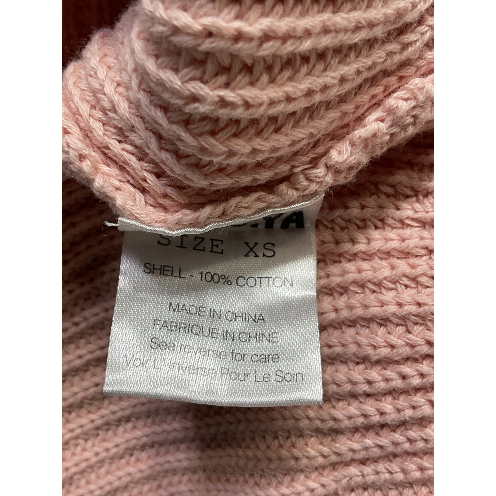 Retrofete 'Syd' Pink Cotton V Neck Sweater Size XS