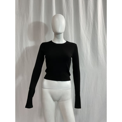 Sprwmn 'Cropped' Black Baby Longsleeve Crewneck Tee Size M