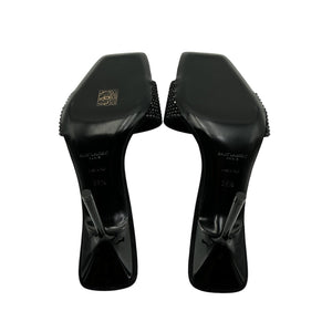 Saint Laurent Embellished Black Lucky Evening Mules Size 38.5 EU / US 8.5
