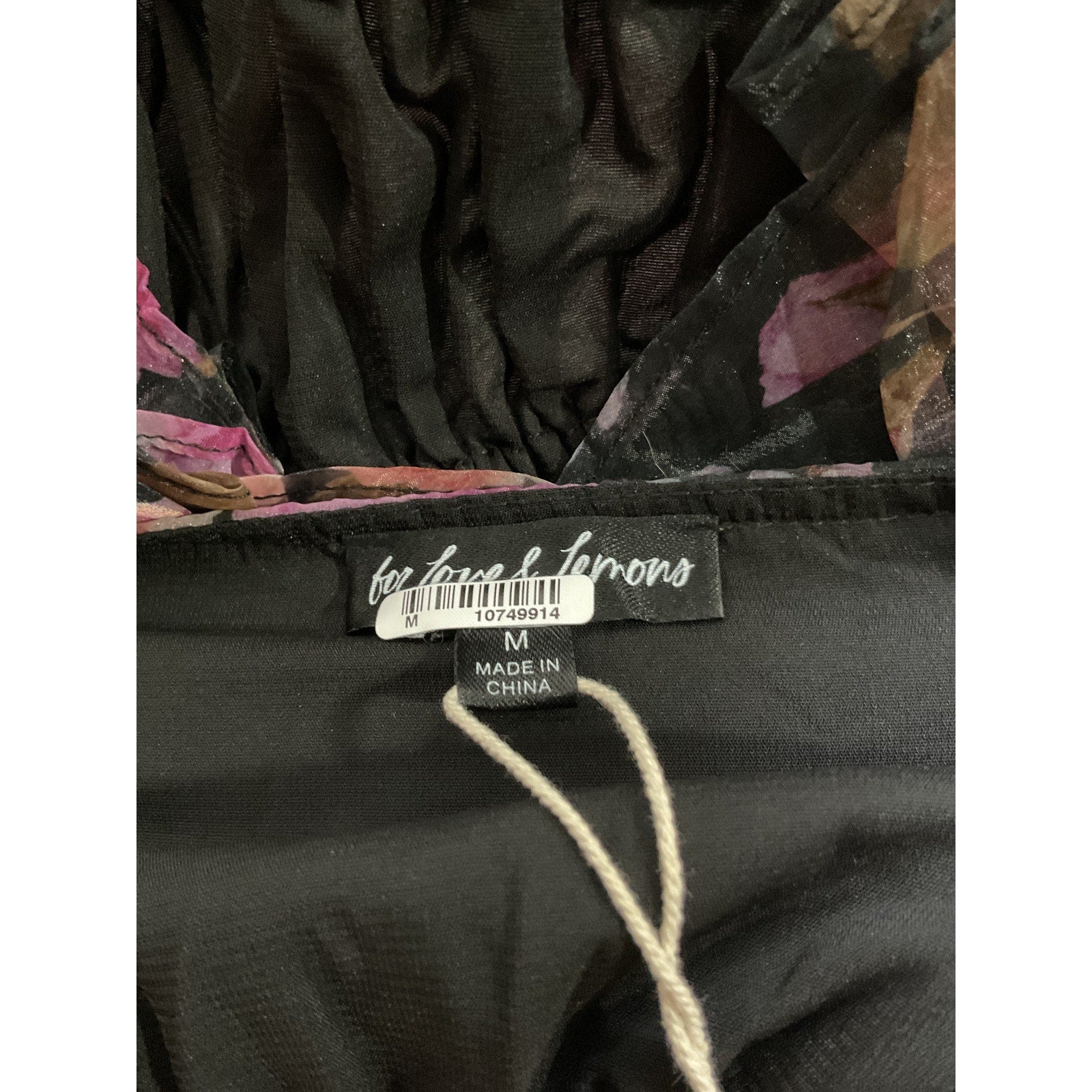 For Love & Lemons 'Lelia' Black Polyester Top Size M