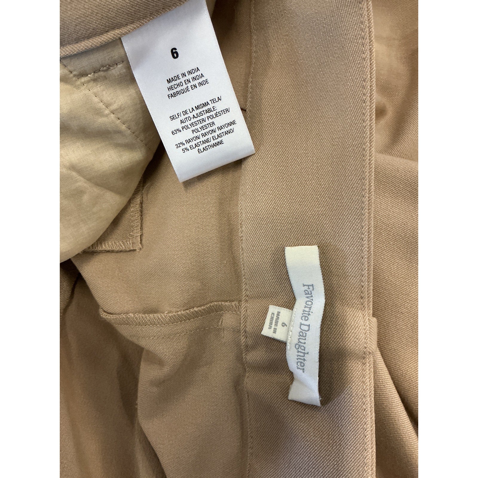 Favorite Daughter 'The Favorite' Beige Polyester Pleat Pants Size 6