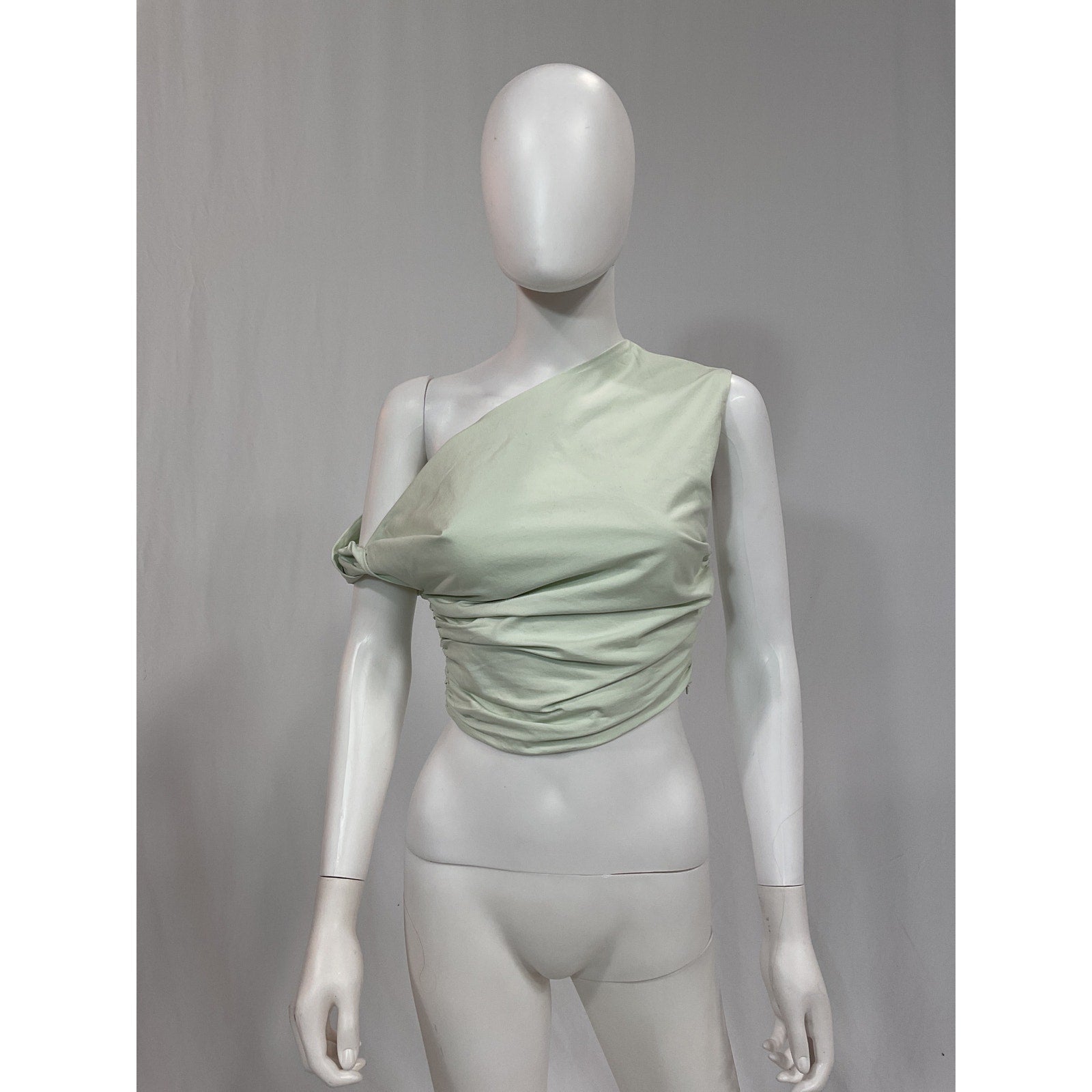 L'Academie 'Triomphe' Green Cotton Poplin Top Size XS