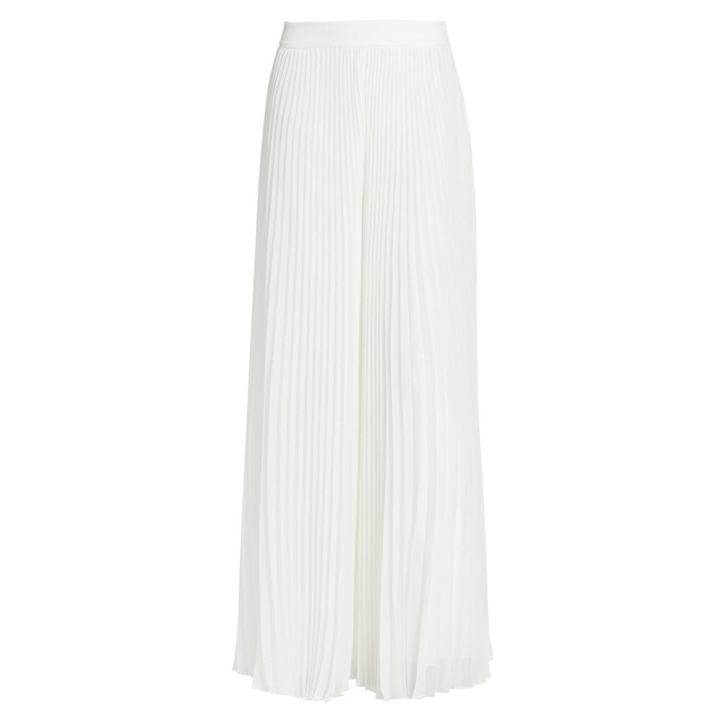 Badgley Mischka 'Accordion' White Polyester Pleat Dramatic Leg Pants Size 4 - NWT