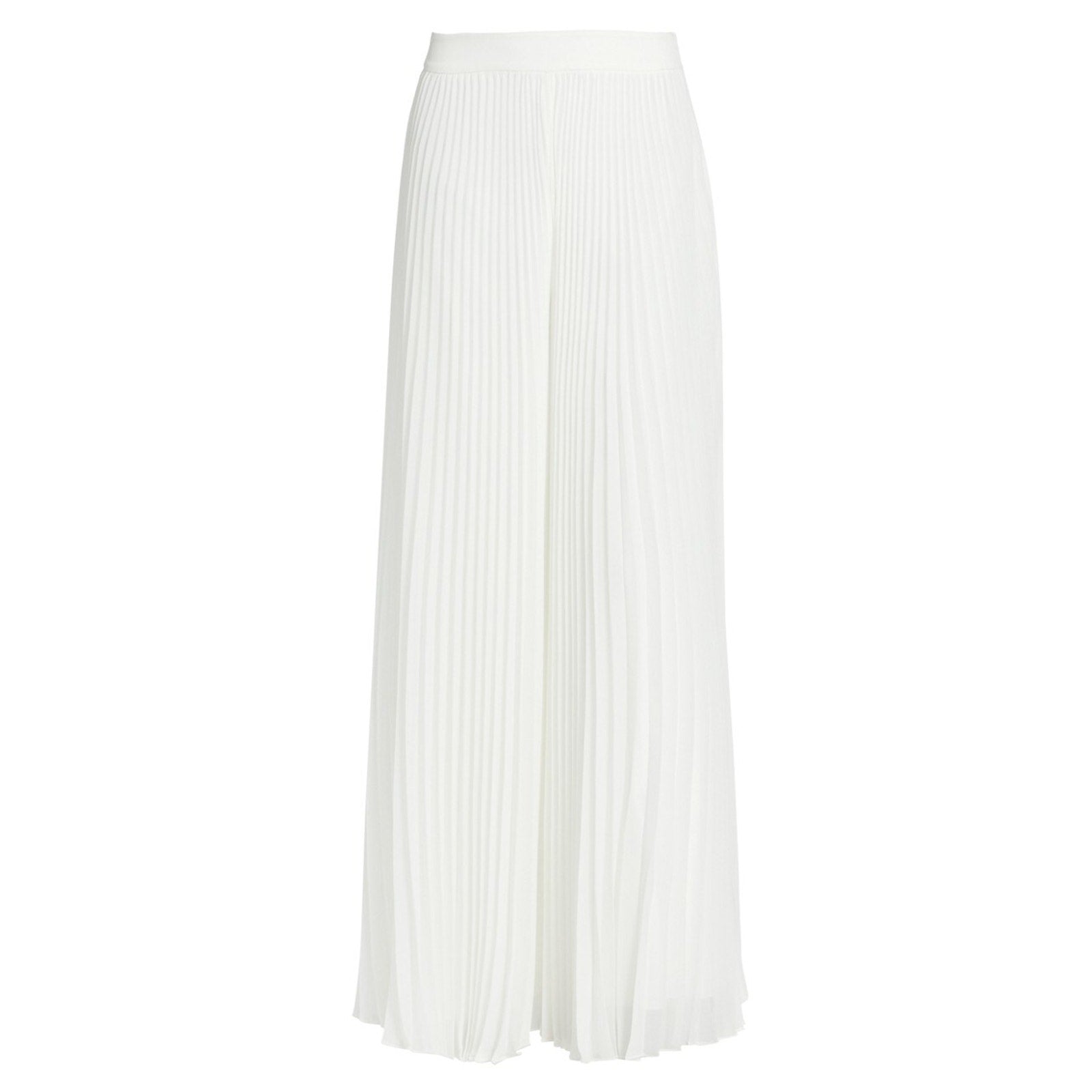 Badgley Mischka 'Accordion' White Polyester Pleat Dramatic Leg Pants Size 4 - NWT