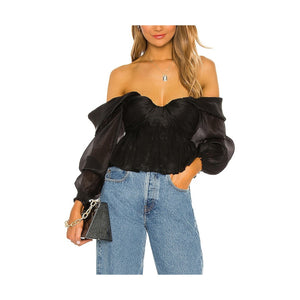 House Of Harlow 1960 x Revolve 'Burna' Black Georgette Blouse Size S