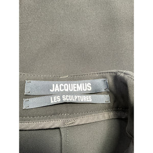 Jacquemus 'Ovalo' Black Polyester Pleated Crepe Shorts Size 2 US / FR 34