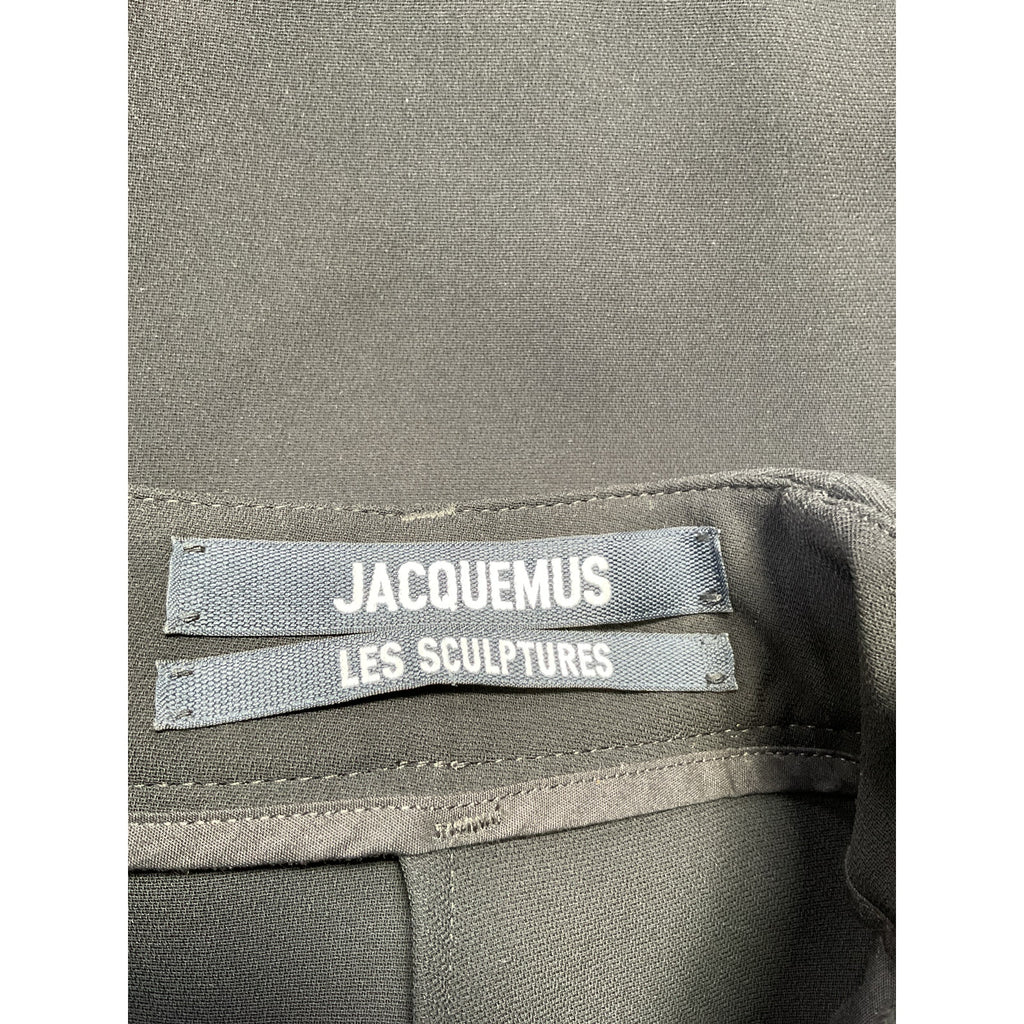 Jacquemus 'Ovalo' Black Polyester Pleated Crepe Shorts Size 2 US / FR 34