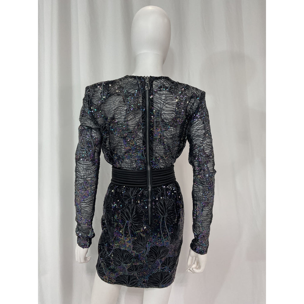 Zhivago 'Camille' Black Sequin Embellished Mini Dress Size 4
