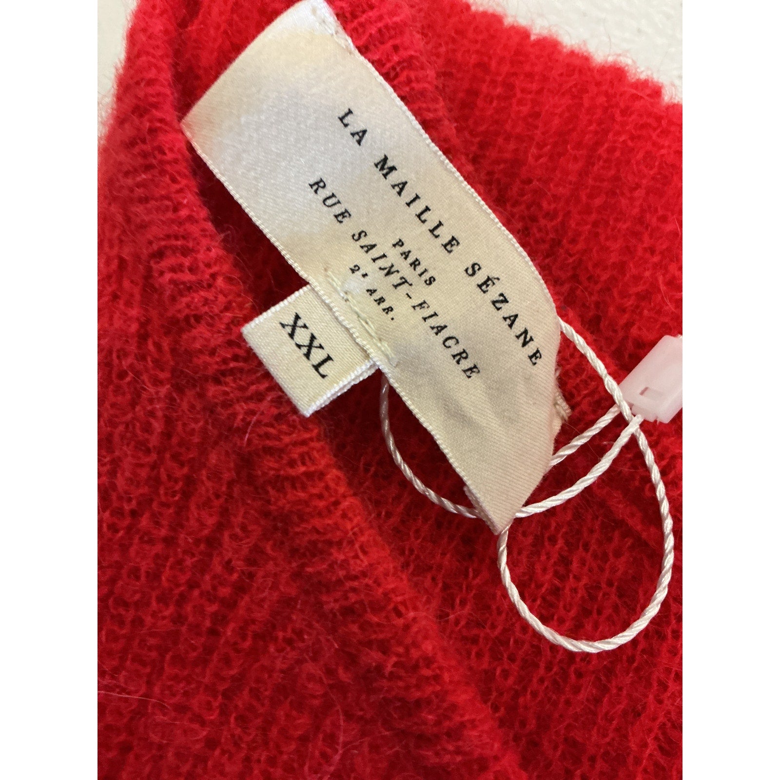S�zane 'Gaspard' Red Mohair Cardigan Size XXL