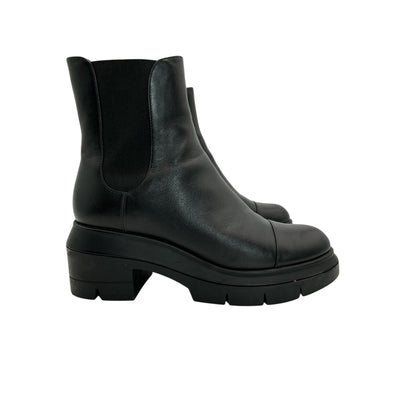 Stuart Weitzman Sleek Black Norah Chelsea Boots Size 8