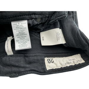 Rag & Bone Sleek Black Nina High Rise Bootcut Denim Jeans Size 28