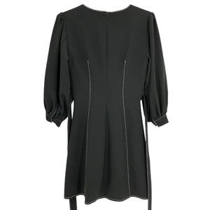 Cinq à Sept Contrast-Stitch Black Clarissa Dress Size 2