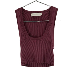 Simkhai Ribbed Burgundy Sashi Tank Top Size S