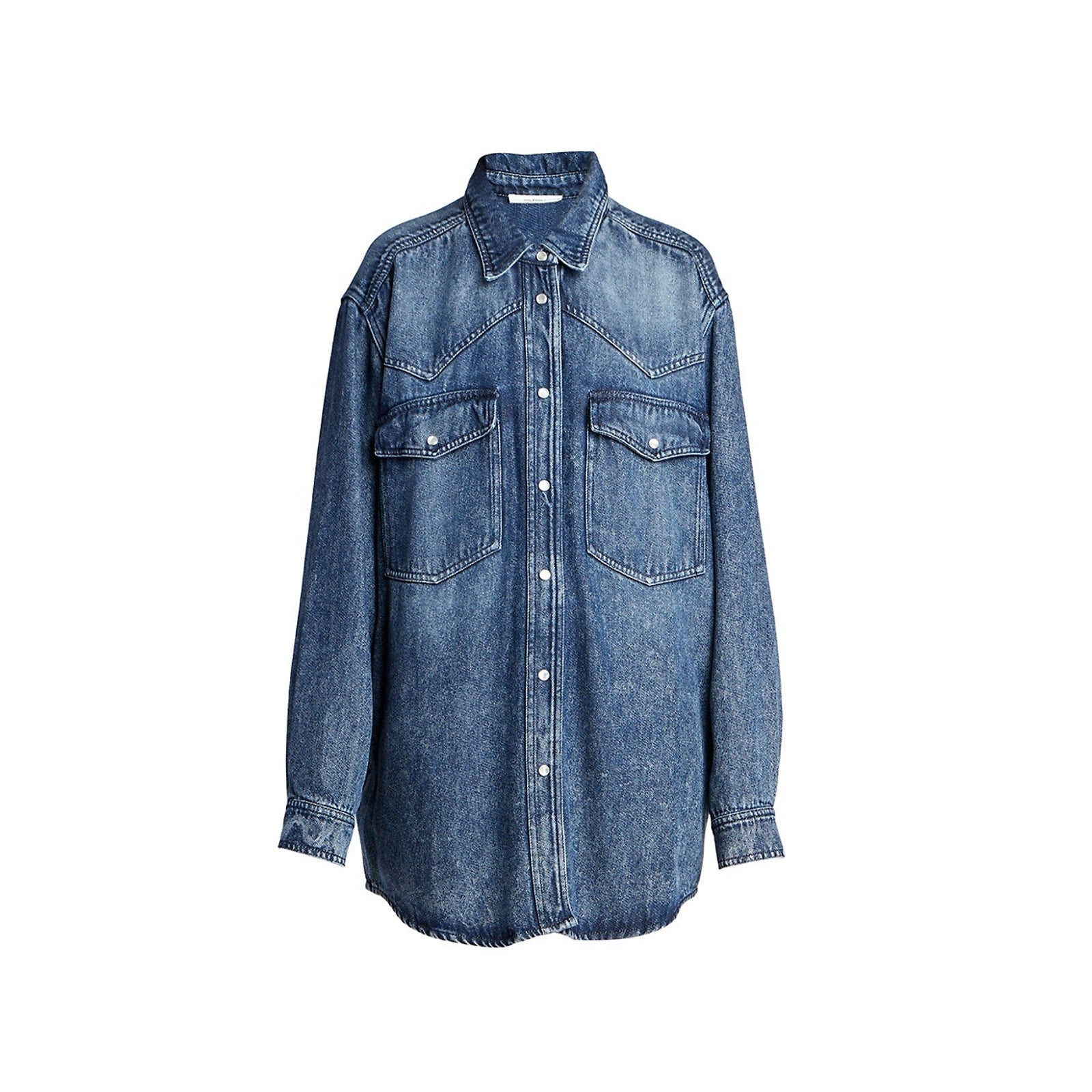 Isabel Marant �toile 'Taniami' Blue Cotton Oversized Denim Shirt Size 40
