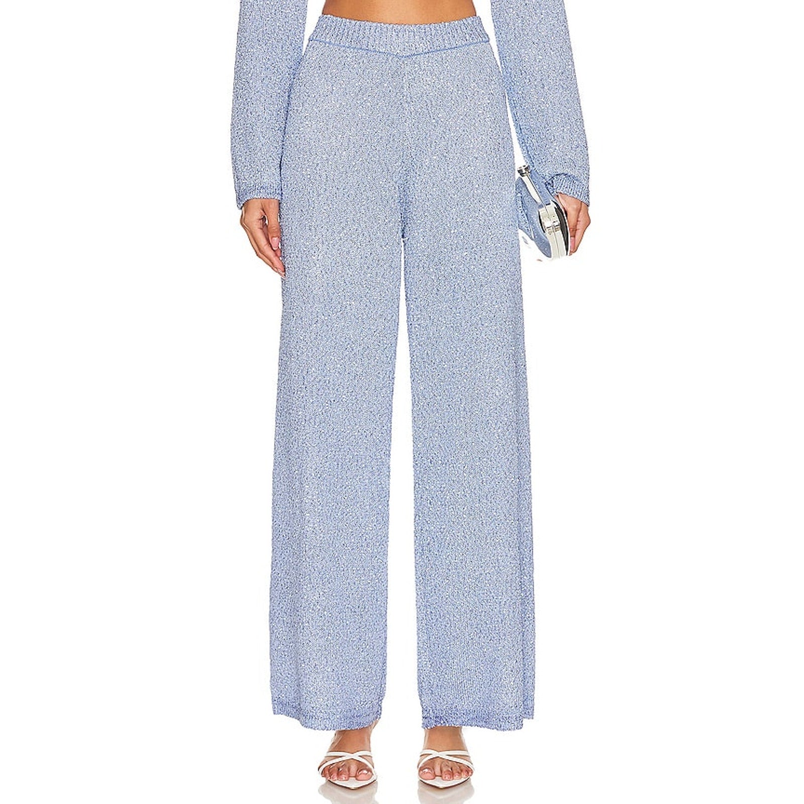 Simkhai 'Orissa' Blue Polyester Straight Leg Pant Size M