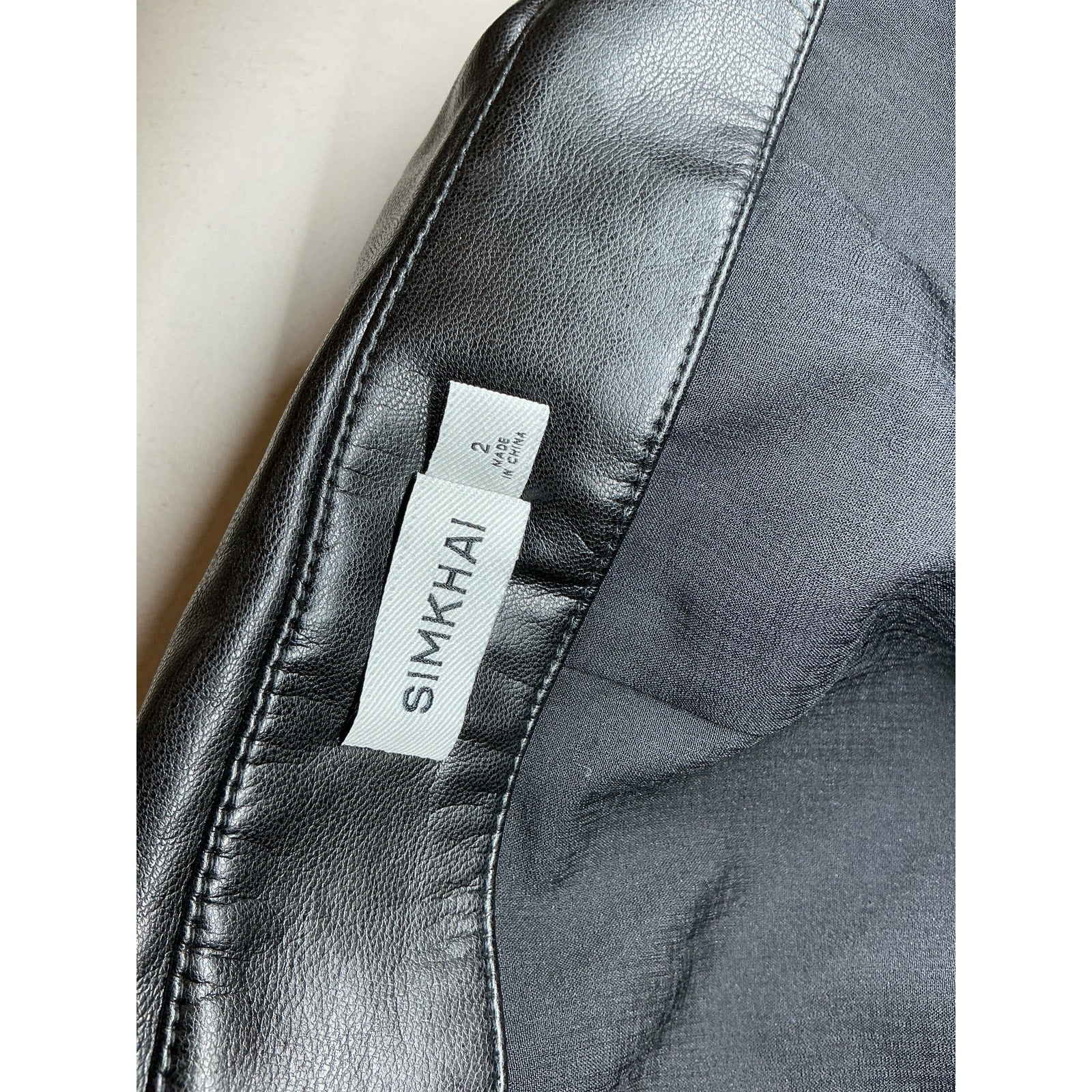 Simkhai 'Arie' Black Polyurethane Faux Leather Bustier Midi Dress Size 2