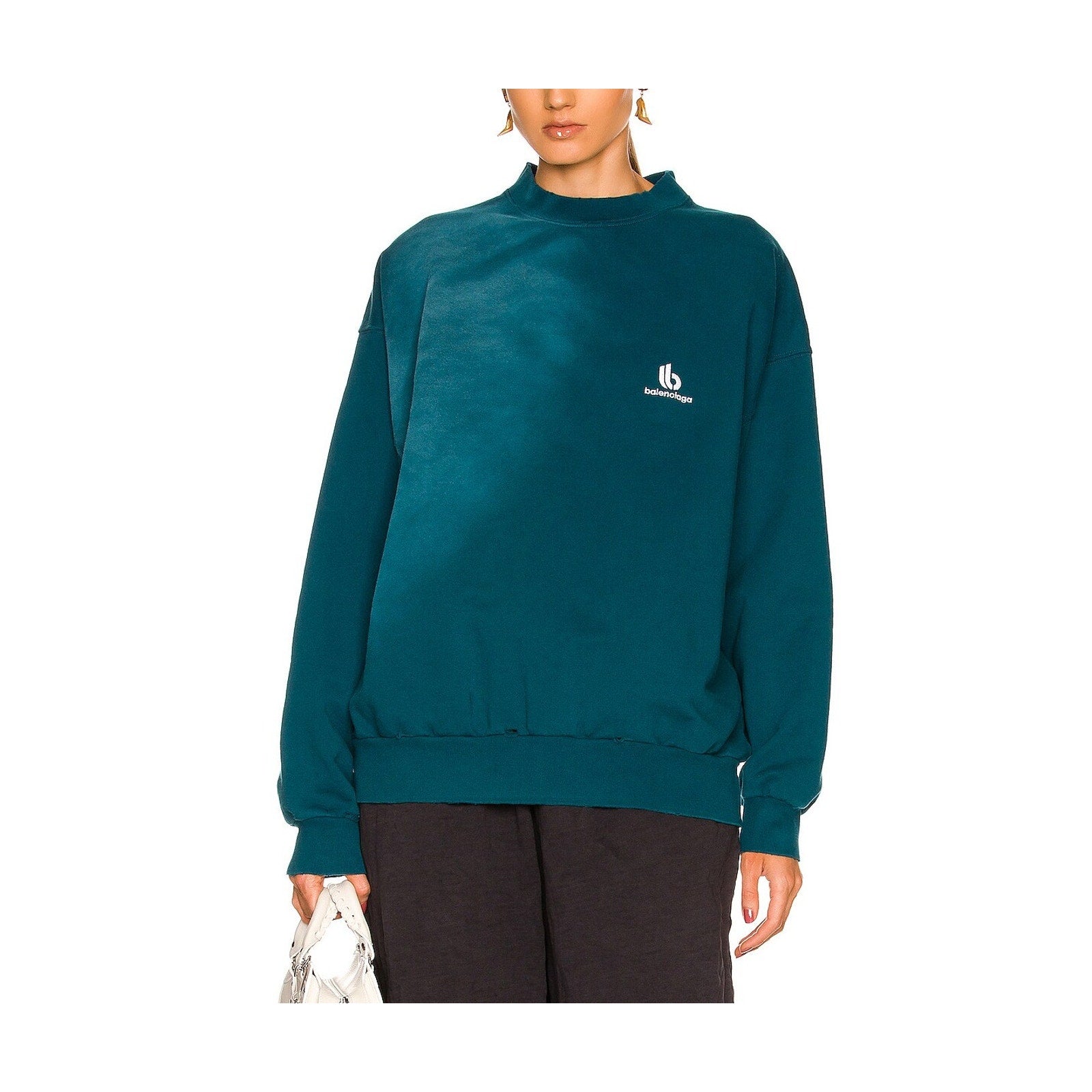 Balenciaga Regular Blue Cotton Crewneck Sweatshirt Size XXS