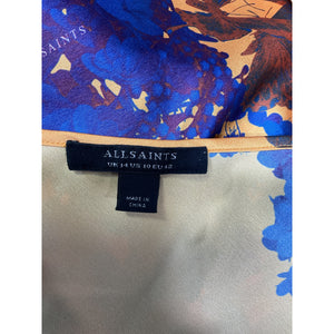 Allsaints Floral Orange Hadley Venetia Slip Dress Size 10