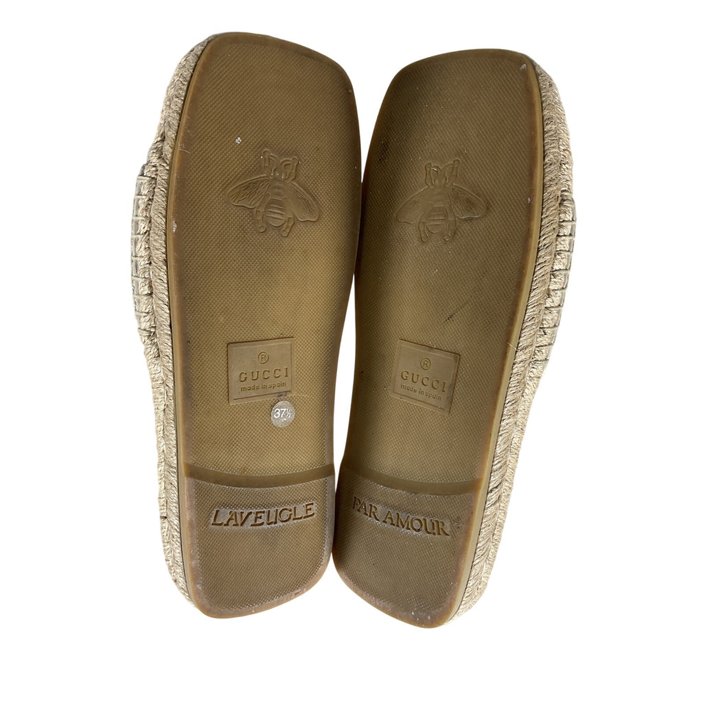 Gucci Interlocking G White Leather Cut Out Slide Sandals Size 7.5