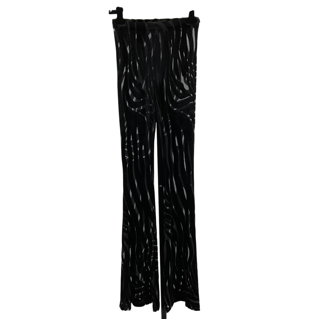 Versace Black Viscose Wide Leg Pant Size 8
