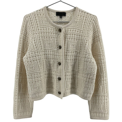 Nili Lotan Textured Ivory Harry Cardigan Size L