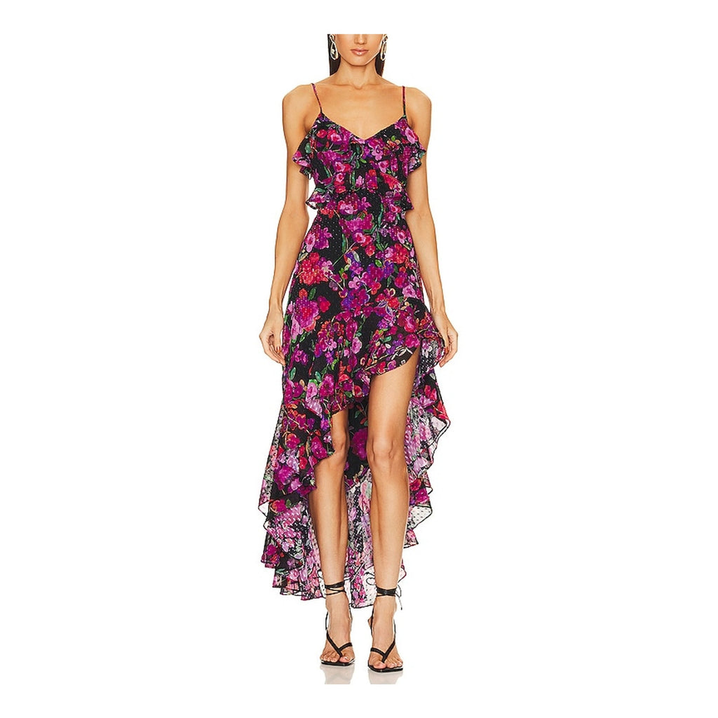Line & Dot 'Mika' Black Viscose Asymmetrical Dress Size S
