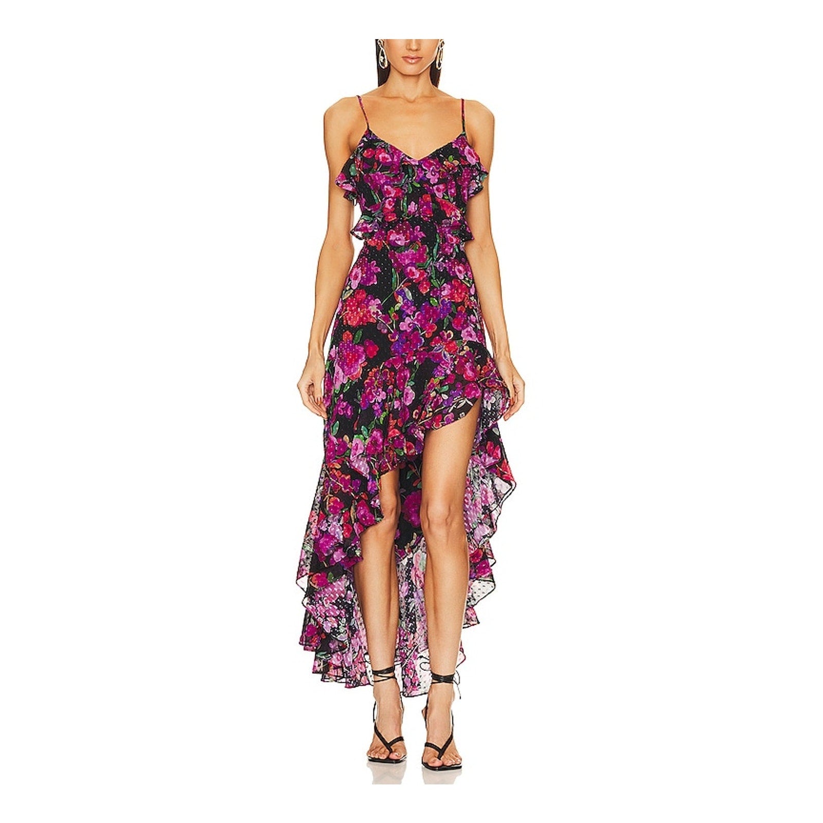 Line & Dot 'Mika' Black Viscose Asymmetrical Dress Size S