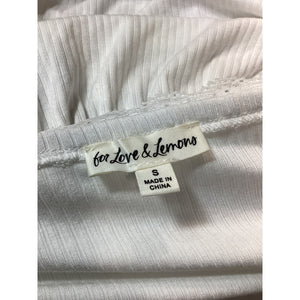 For Love & Lemons 'Joan' White Crop Top Size S