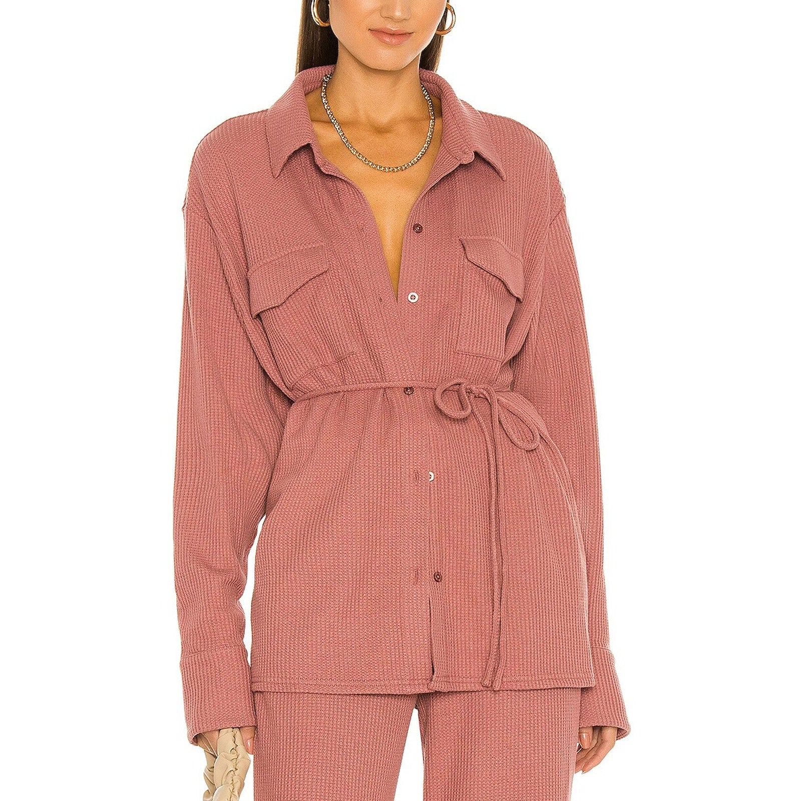 L'Academie 'Dausha' Pink Polyester Top Size M