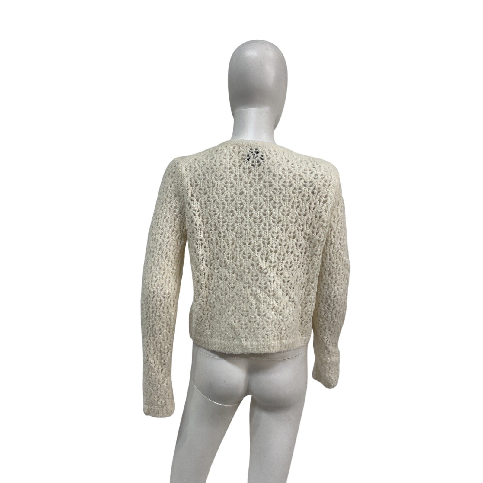 Reformation 'Clara' Cream Merino Wool Crew Cardigan Size XS