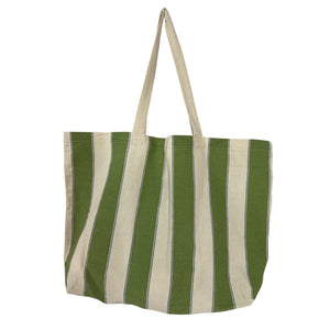 Sézane Striped Green Bonjour Atlanta Tote Bag